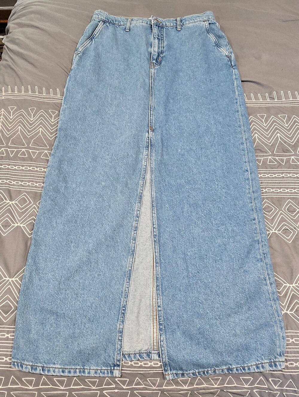 Derek Lam 10 Crosby Lu High Waisted Denim Maxi Skirt Size 28
